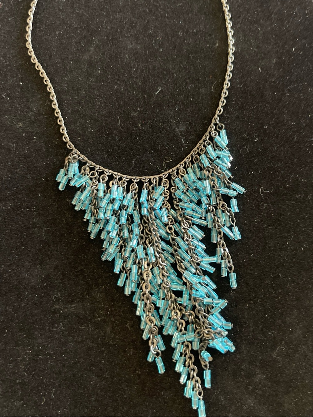 Women Jewelry Turquoise Beaded Fringe Necklace